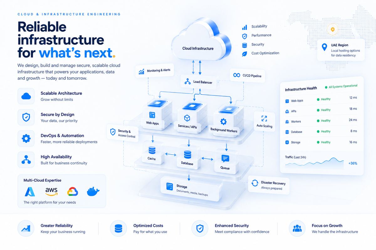 Illustration of cloud & infrastructure engineering capabilities